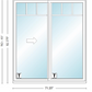 ANDERSEN NLGD60611-2 200 Series Narroline 71¼" X 82⅜  Sliding/Gliding Dual Pane Low-E Tempered Stainless Glass 2 Panel Unassembled Patio Door Grilles/Screen Options