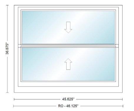 ANDERSEN Windows 400 Series Double Hung 45-5/8" Wide Vinyl Exterior Wood Interior Low-E4 Dual Pane Glass Screen/Grilles/Tempered/Frosted Optional TW38210, TW3832, TW3836, TW38310, TW3842, TW3846, TW38410, TW3852, TW3856, TW38510, TW3862, TW3872, TW3876