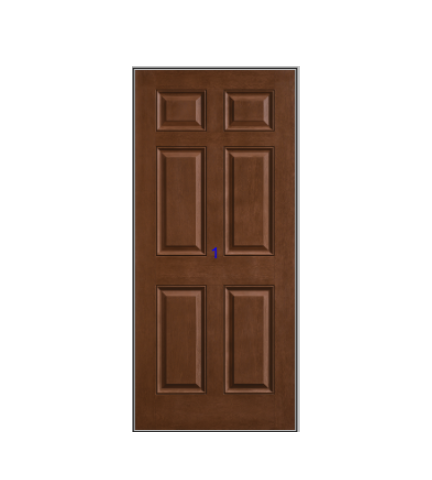 THERMATRU 6'8" Classic Craft Mahogany Square Top Panel Exterior Prehung Door CCM60