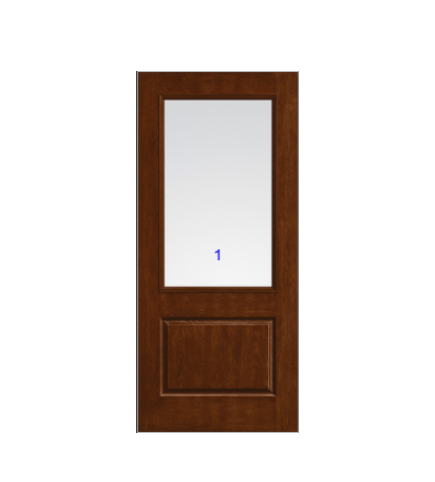 THERMATRU 6'8" Or 8'0" Classic Craft Mahogany Square Top 2/3 Lite Exterior Prehung Door CCR20020/CCR20027/ CCR1515/ CCR820020/ CCR820027/CCR81515/CCR822220/ CCR822227/CCR822215