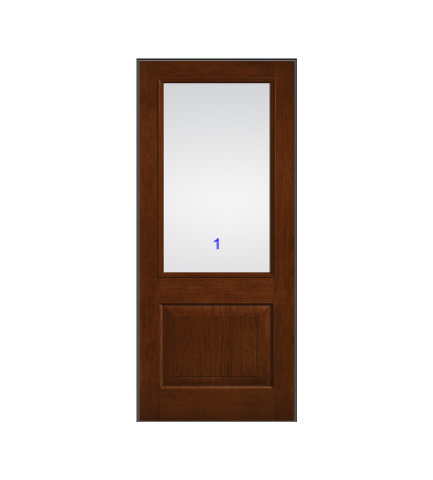 THERMATRU 6'8" Or 8'0" Classic Craft Mahogany Square Top 2/3 Lite Exterior Prehung Door CCR20020/CCR20027/ CCR1515/ CCR820020/ CCR820027/CCR81515/CCR822220/ CCR822227/CCR822215