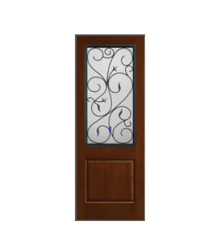 THERMATRU 6'8" Or 8'0" Classic Craft Mahogany Square Top 2/3 Lite Exterior Prehung Door CCR20020/CCR20027/ CCR1515/ CCR820020/ CCR820027/CCR81515/CCR822220/ CCR822227/CCR822215