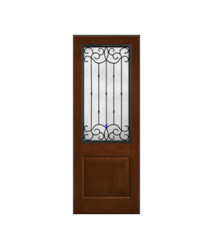 THERMATRU 6'8" Or 8'0" Classic Craft Mahogany Square Top 2/3 Lite Exterior Prehung Door CCR20020/CCR20027/ CCR1515/ CCR820020/ CCR820027/CCR81515/CCR822220/ CCR822227/CCR822215