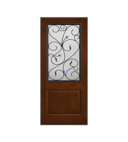 THERMATRU 6'8" Or 8'0" Classic Craft Mahogany Square Top 2/3 Lite Exterior Prehung Door CCR20020/CCR20027/ CCR1515/ CCR820020/ CCR820027/CCR81515/CCR822220/ CCR822227/CCR822215