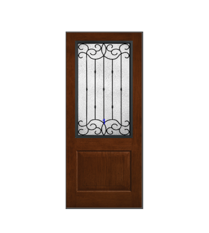 THERMATRU 6'8" Or 8'0" Classic Craft Mahogany Square Top 2/3 Lite Exterior Prehung Door CCR20020/CCR20027/ CCR1515/ CCR820020/ CCR820027/CCR81515/CCR822220/ CCR822227/CCR822215