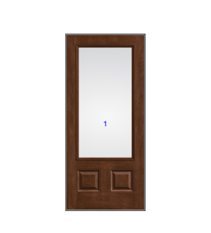 THERMATRU 6'8" Or 8'0" Classic Craft Mahogany Square Top 3/4 Lite Exterior Prehung Door CCM200/CCM891