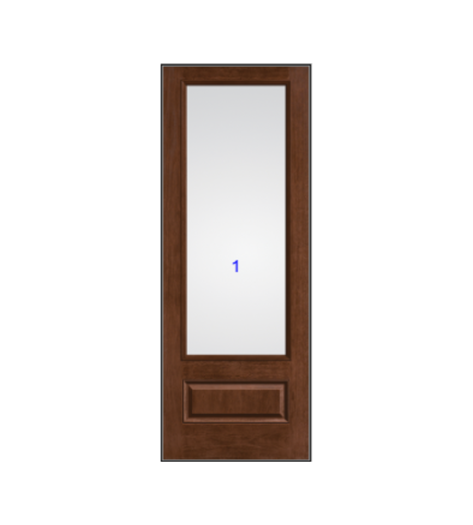 THERMATRU 6'8" Or 8'0" Classic Craft Mahogany Square Top 3/4 Lite Exterior Prehung Door CCM200/CCM891