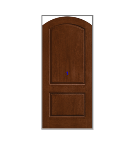 THERMATRU 6'8" Classic Craft Mahogany Arch Top Panel Exterior Prehung Door CCR200A/CCR205A