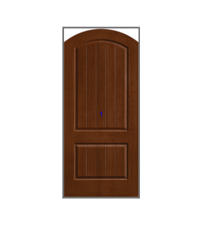 THERMATRU 6'8" Classic Craft Mahogany Arch Top Panel Exterior Prehung Door CCR200A/CCR205A