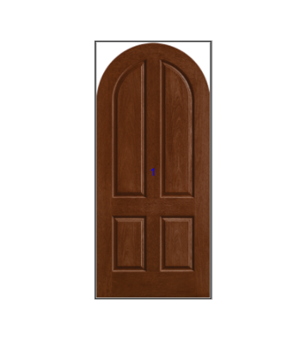THERMATRU 6'8" Classic Craft Mahogany Round Top Panel Exterior Prehung Door CCR040R