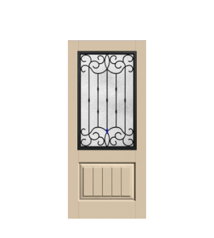 THERMATRU 6'8" Or 8'0" Classic Craft Canvas 2/3 Lite Exterior Prehung Door  CCV20520-LE/ CCV20520XC/CCV20520XN/CCV20527_W/CCV1516_W/CCV820520-LE/ CCV820527_W/CCV81516_W