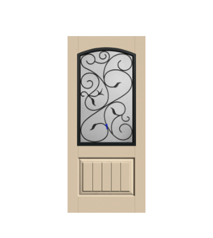 THERMATRU 6'8" Or 8'0" Classic Craft Canvas 2/3 Arch Lite Exterior Prehung Door CCV20537_W/CCV1512_W/CCV820530-LE/CCV820537_W/CCV81512_W