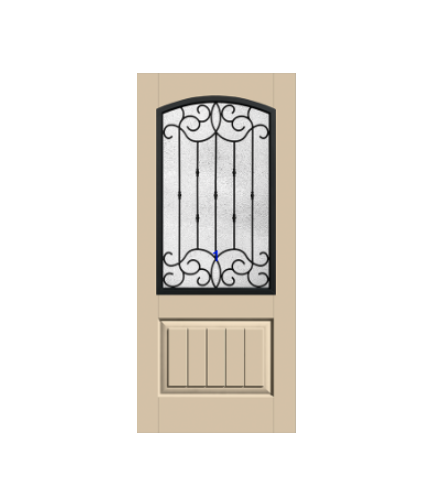 THERMATRU 6'8" Or 8'0" Classic Craft Canvas 2/3 Arch Lite Exterior Prehung Door CCV20537_W/CCV1512_W/CCV820530-LE/CCV820537_W/CCV81512_W