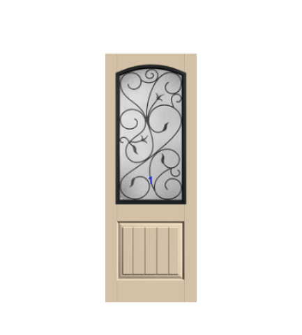 THERMATRU 6'8" Or 8'0" Classic Craft Canvas 2/3 Arch Lite Exterior Prehung Door CCV20537_W/CCV1512_W/CCV820530-LE/CCV820537_W/CCV81512_W