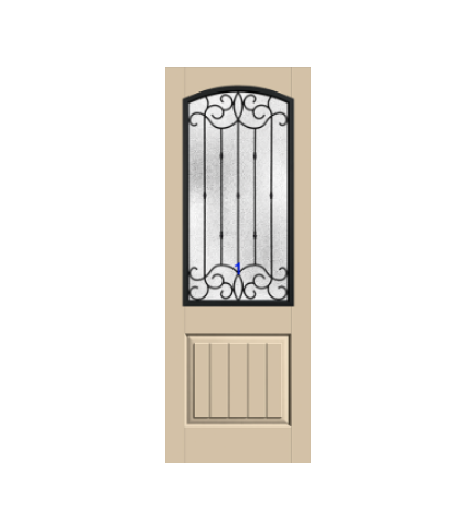 THERMATRU 6'8" Or 8'0" Classic Craft Canvas 2/3 Arch Lite Exterior Prehung Door CCV20537_W/CCV1512_W/CCV820530-LE/CCV820537_W/CCV81512_W