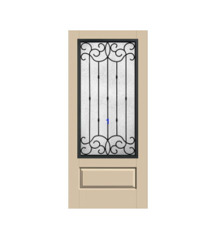 THERMATRU 6'8" Or 8'0" Classic Craft Canvas 3/4 Lite Exterior Prehung Door CCV05020-LE/CCV05027_W/ CCV1519_W/CCV805020-LE/ CCV805027_W/ CCV81519_W