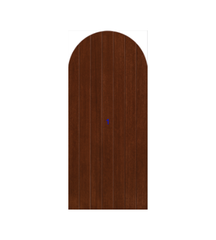 THERMATRU 6'8" Classic Craft Mahogany Round Top Full Plank Exterior Prehung Door CCR100R