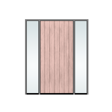 THERMATRU 3'0" X 6'8" Or 8'0" Classic Craft Mahogany Square Top Full Plank Exterior Prehung Door With 2 Clear Low-E Direct Set Sidelights