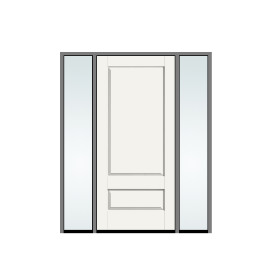 THERMATRU 3'0" X 6'8" Or 8'0" Classic Craft Canvas panel Exterior Prehung Door With 2 Clear Low-E Direct Set Sidelights