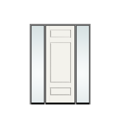 THERMATRU 3'0" X 6'8" Or 8'0" Classic Craft Canvas panel Exterior Prehung Door With 2 Clear Low-E Direct Set Sidelights