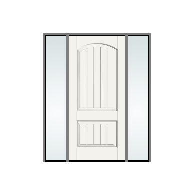THERMATRU 3'0" X 6'8" Or 8'0" Classic Craft Canvas Panel Exterior Prehung Door With 2 Clear Low-E Direct Set Sidelights