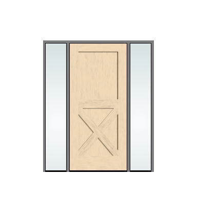 THERMATRU 3'0" X 6'8" Or 8'0" Classic Craft American Fir Panel Exterior Prehung Door With 2 Clear Low-E Direct Set Sidelights