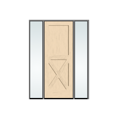 THERMATRU 3'0" X 6'8" Or 8'0" Classic Craft American Fir Panel Exterior Prehung Door With 2 Clear Low-E Direct Set Sidelights