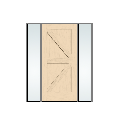 THERMATRU 3'0" X 6'8" Classic Craft American Fir Panel Exterior Prehung Door With 2 Clear Low-E Direct Set Sidelights
