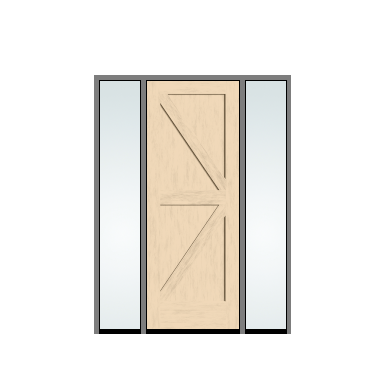 THERMATRU 3'0" X 6'8" Classic Craft American Fir Panel Exterior Prehung Door With 2 Clear Low-E Direct Set Sidelights