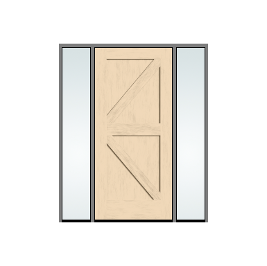THERMATRU 3'0" X 6'8" Classic Craft American Fir Panel Exterior Prehung Door With 2 Clear Low-E Direct Set Sidelights