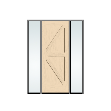 THERMATRU 3'0" X 6'8" Classic Craft American Fir Panel Exterior Prehung Door With 2 Clear Low-E Direct Set Sidelights