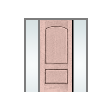 THERMATRU 3'0" X 6'8" Or 8'0" Classic Craft Mahogany Square Top Panel Exterior Prehung Door With 2 Clear Low-E Direct Set Sidelights