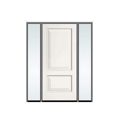 THERMATRU 3'0" X 6'8" Or 8'0" Classic Craft Canvas panel Exterior Prehung Door With 2 Clear Low-E Direct Set Sidelights