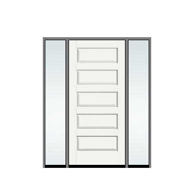 THERMATRU 3'0" X 6'8" Classic Craft Canvas panel Exterior Prehung Door With 2 Clear Low-E Direct Set Sidelights