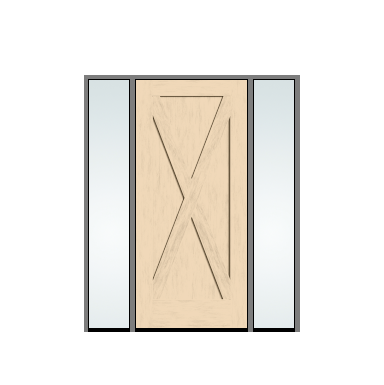 THERMATRU 3'0" X 6'8" Or 8'0" Classic Craft American Fir Panel Exterior Prehung Door With 2 Clear Low-E Direct Set Sidelights