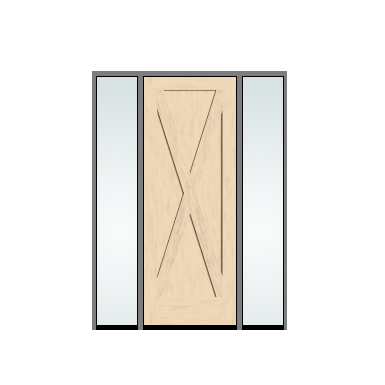 THERMATRU 3'0" X 6'8" Or 8'0" Classic Craft American Fir Panel Exterior Prehung Door With 2 Clear Low-E Direct Set Sidelights