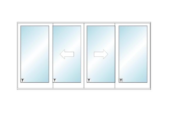 ANDERSEN FWG16080 400 Series 189" X 95½" Frenchwood Sliding/Gliding Vinyl Exterior Wood Interior Dual Pane Low-E Tempered Argon Fill Glass 4 Panel Patio Door Grilles/Screen