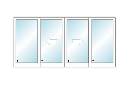 ANDERSEN FWG16080 400 Series 189" X 95½" Frenchwood Sliding/Gliding Vinyl Exterior Wood Interior Dual Pane Low-E Tempered Argon Fill Glass 4 Panel Patio Door Grilles/Screen