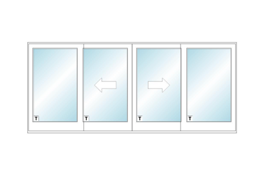 ANDERSEN FWG160611 400 Series 189" X 82⅜" Frenchwood Sliding/Gliding Vinyl Exterior Wood Interior Dual Pane Low-E Tempered Argon Fill Glass 4 Panel Patio Door Grilles/Screen