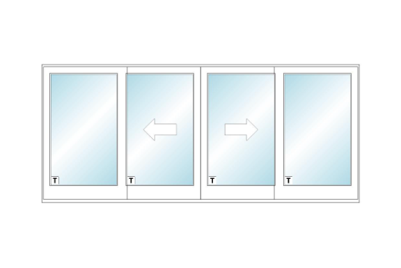ANDERSEN FWG160611 400 Series 189" X 82⅜" Frenchwood Sliding/Gliding Vinyl Exterior Wood Interior Dual Pane Low-E Tempered Argon Fill Glass 4 Panel Patio Door Grilles/Screen