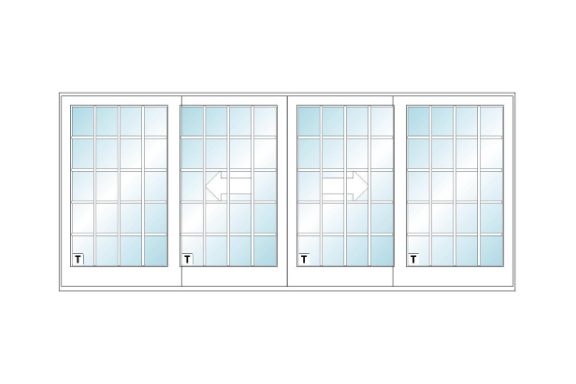 ANDERSEN FWG160611 400 Series 189" X 82⅜" Frenchwood Sliding/Gliding Vinyl Exterior Wood Interior Dual Pane Low-E Tempered Argon Fill Glass 4 Panel Patio Door Grilles/Screen