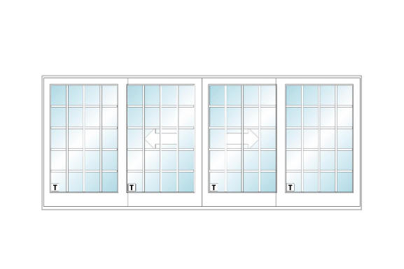 ANDERSEN FWG16068 400 Series 189" X 79½" Frenchwood Sliding/Gliding Vinyl Exterior Wood Interior Dual Pane Low-E Tempered Argon Fill Glass 4 Panel Patio Door Grilles/Screen