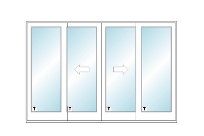 ANDERSEN FWG12080 400 Series 141" X 95½" Frenchwood Sliding/Gliding Vinyl Exterior Wood Interior Dual Pane Low-E Tempered Argon Fill Glass 4 Panel Patio Door Grilles/Screen