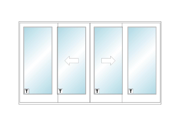 ANDERSEN FWG120611 400 Series 141" X 82 3/8" Frenchwood Sliding/Gliding Vinyl Exterior Wood Interior Dual Pane Low-E Tempered Argon Fill Glass 4 Panel Patio Door Grilles/Screen