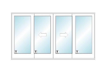 ANDERSEN FWG12068 400 Series 141" X 79 1/2" Frenchwood Sliding/Gliding Vinyl Exterior Wood Interior Dual Pane Low-E Tempered Argon Fill Glass 4 Panel Patio Door Grilles/Screen