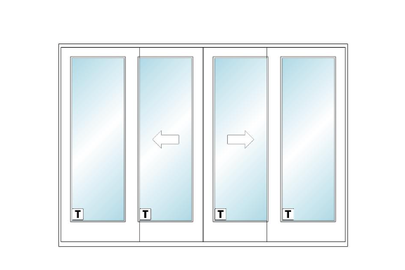 ANDERSEN FWG100611 400 Series 117" X 82 3/8" Frenchwood Sliding/Gliding Vinyl Exterior Wood Interior Dual Pane Low-E Tempered Argon Fill Glass 4 Panel Patio Door Grilles/Screen