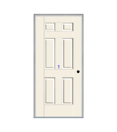 THERMATRU 6'8", Or 8'0" Smooth Star Fiberglass Panel Exterior Prehung Door S210  S810