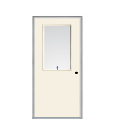 THERMATRU 6'8" Smooth Star Fiberglass Half Lite Insulated Glass Exterior Prehung Door S104 S86021