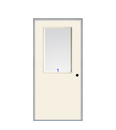 THERMATRU 6'8" Smooth Star Fiberglass Half Lite Insulated Glass Exterior Prehung Door S104 S86021
