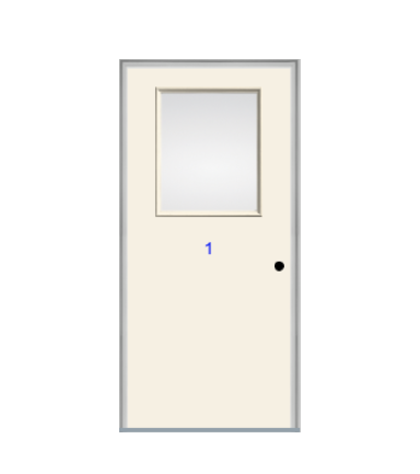 THERMATRU 6'8" Smooth Star Fiberglass Half Lite Insulated Glass Exterior Prehung Door S105